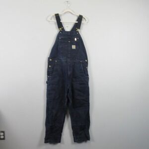 Carhartt R01-M Mens Navy Blue Duck Canvas Relaxed Fit Bib Overalls 38x30